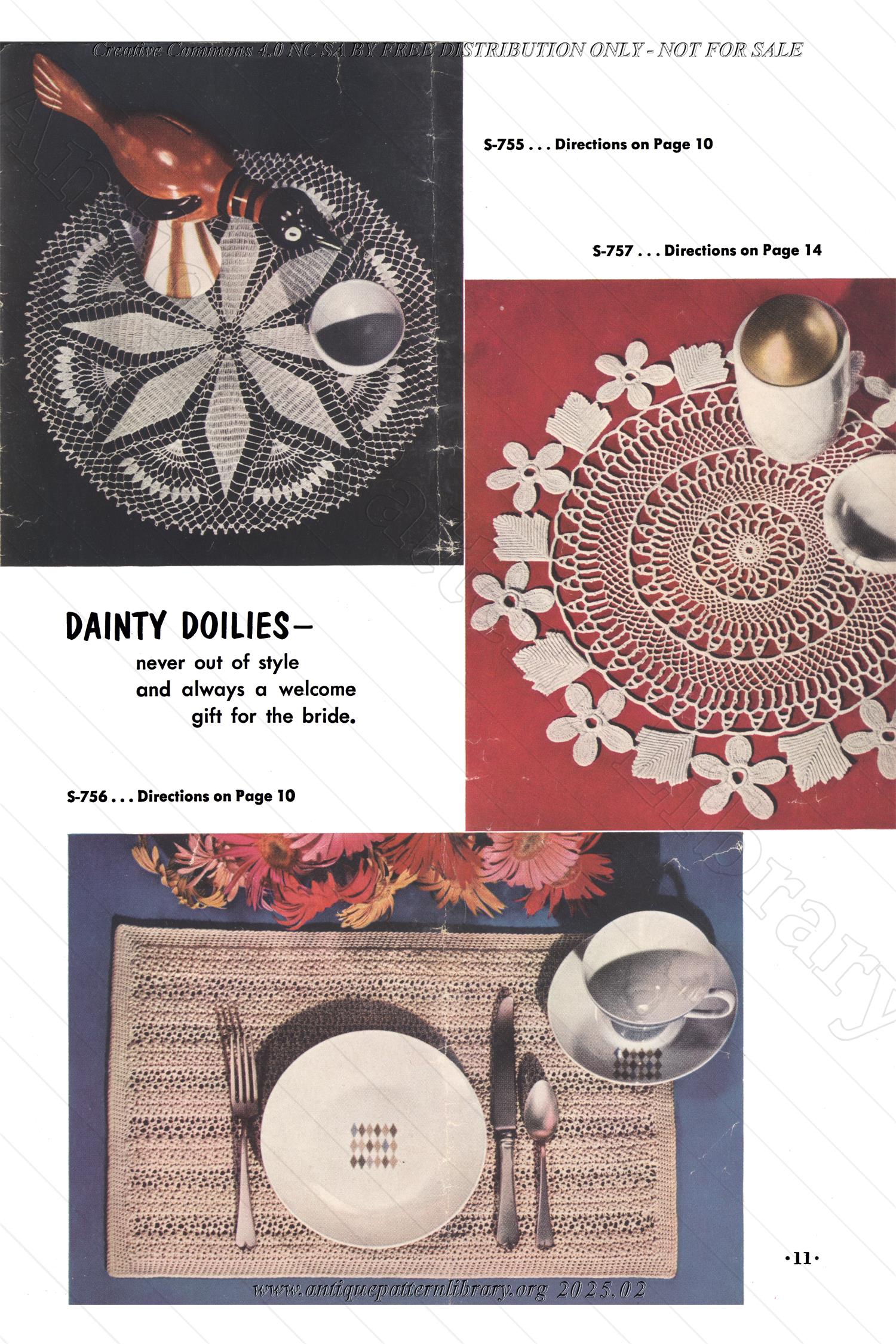 B-JA127 Place Mats and Doilies in the Contemporary Manner