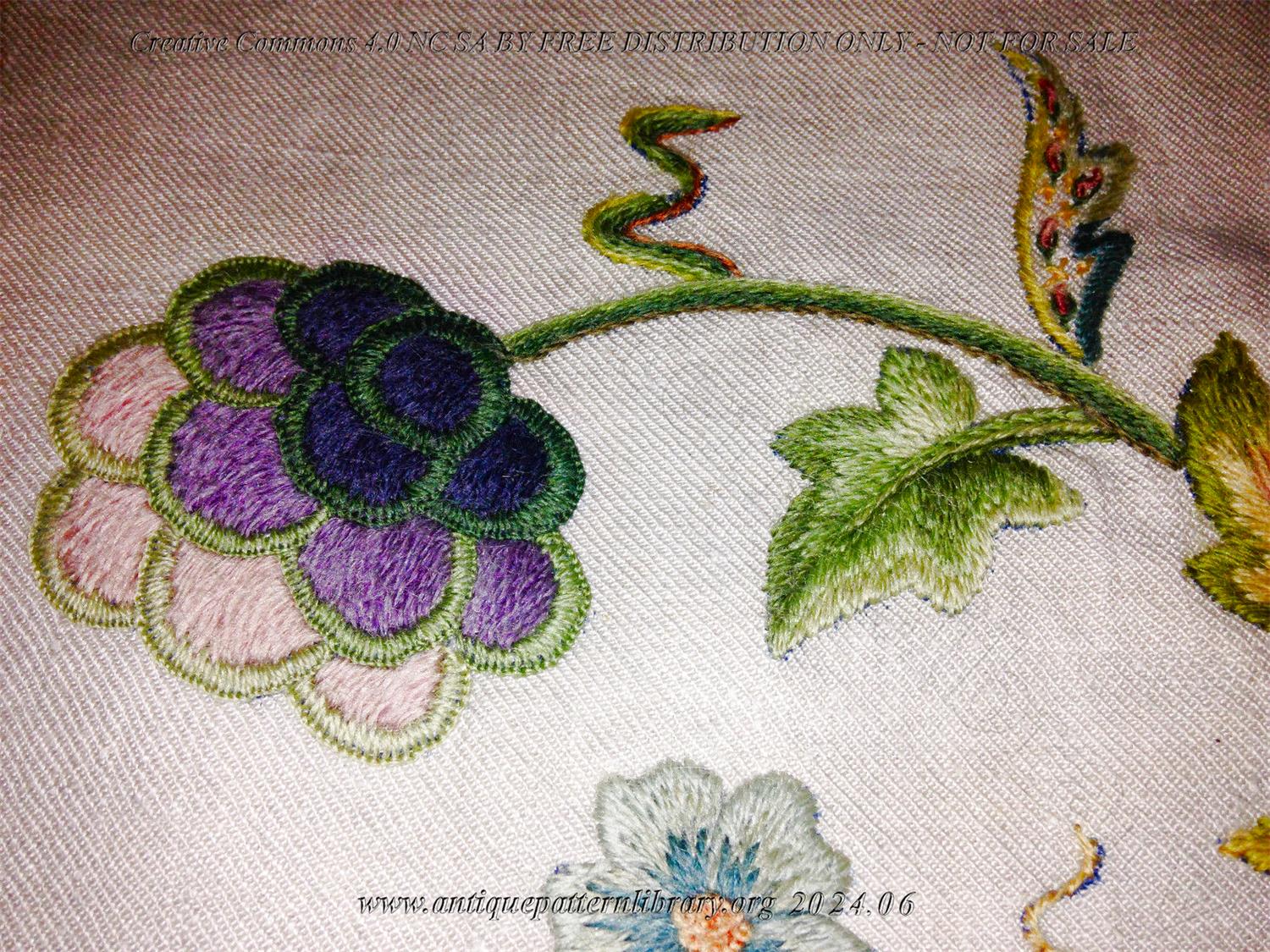 F-RL002 Crewel-work embroidery, Jacobean design