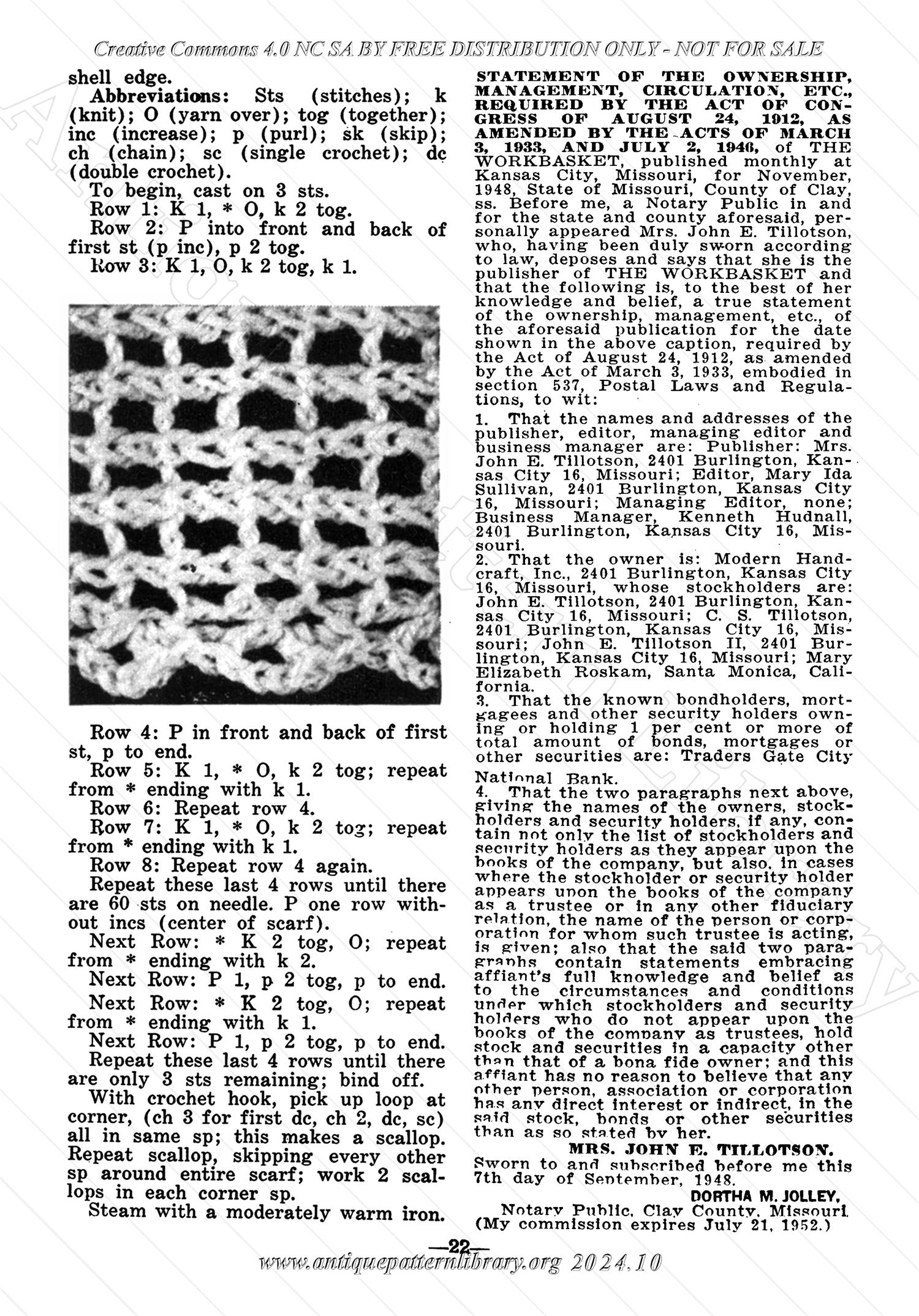 I-WB142 The Workbasket Volume 14 November 1948 No. 2