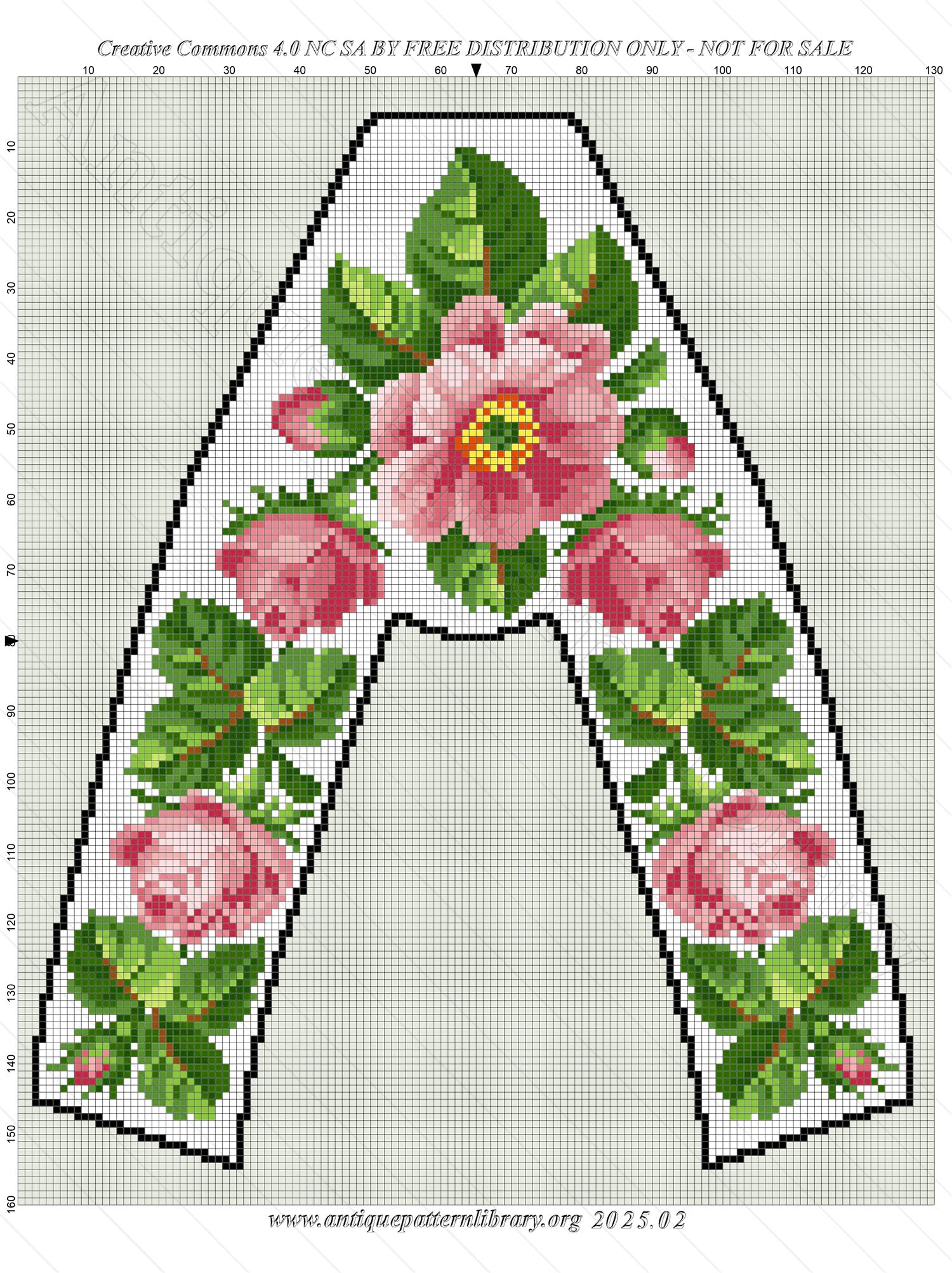 J-JV005 Slipper top with roses and rosebuds