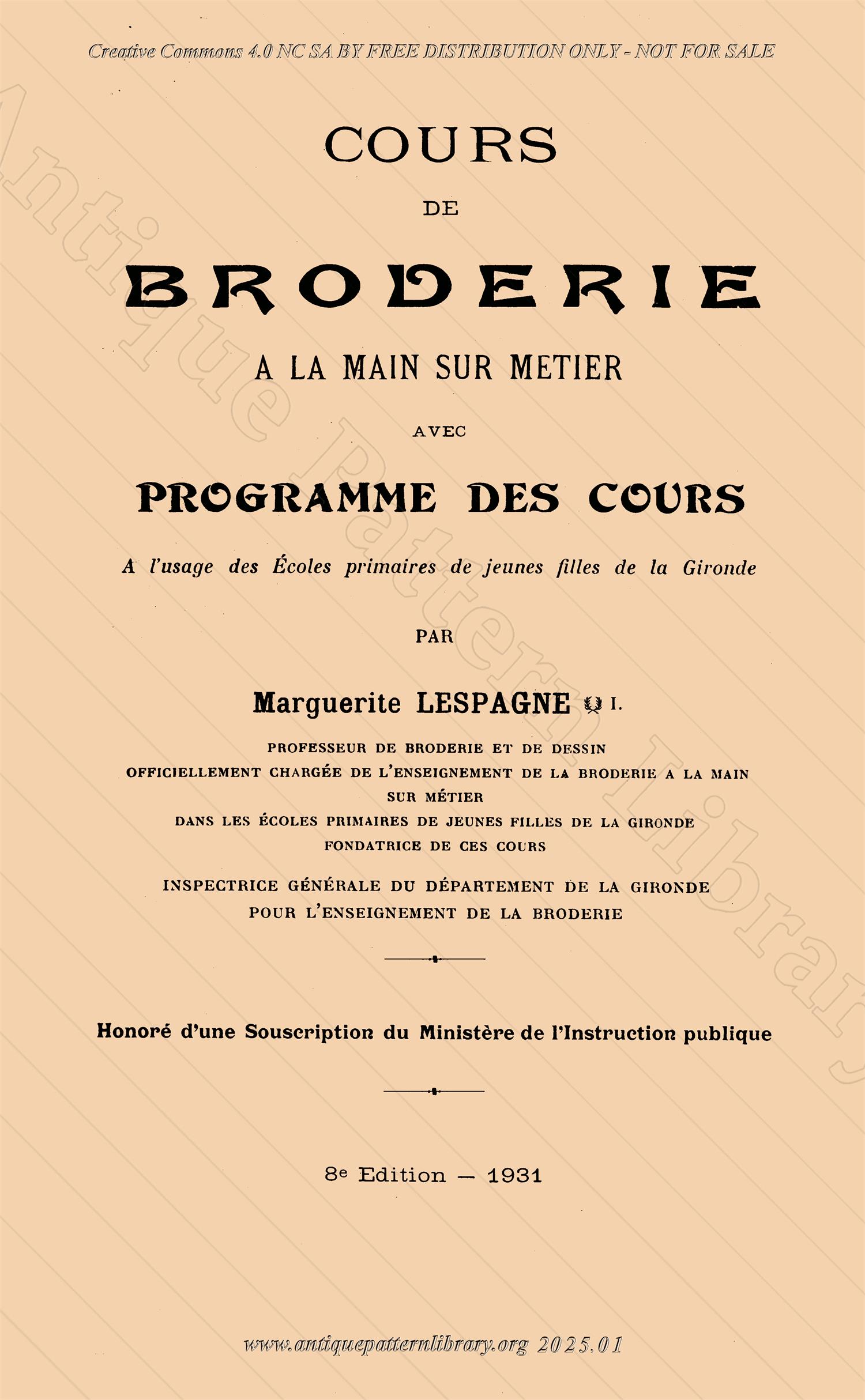 P-YS002 Cours de Broderie a la main sur Mtier