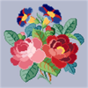 E-AL005 Roses and morning glories