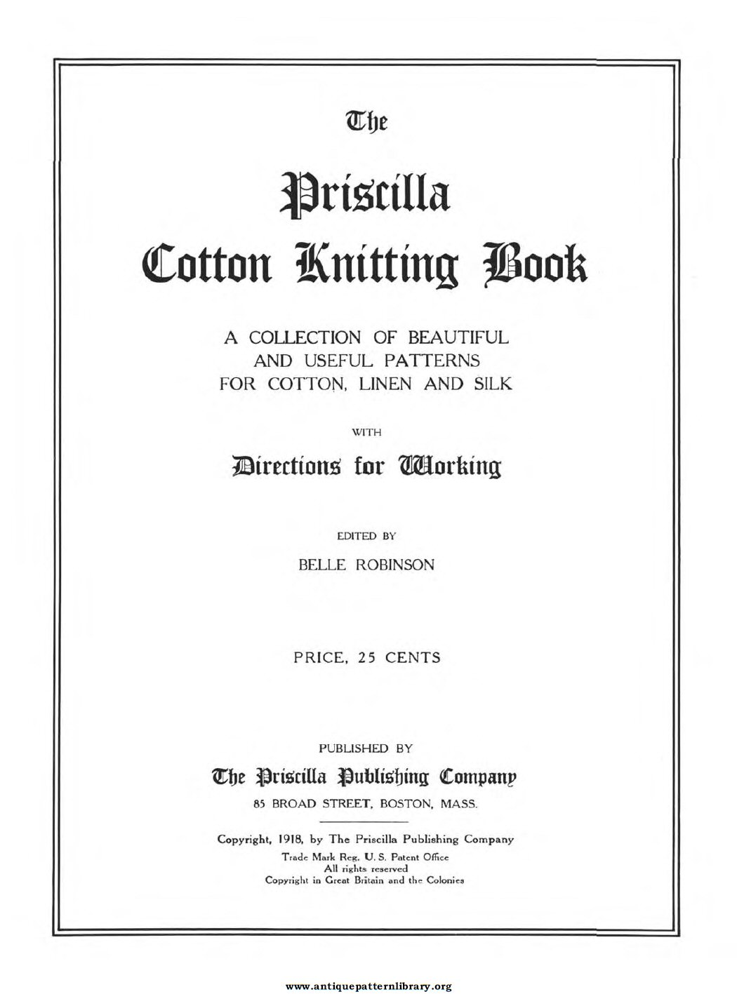 6-DA006 Priscilla Cotton Knitting Book