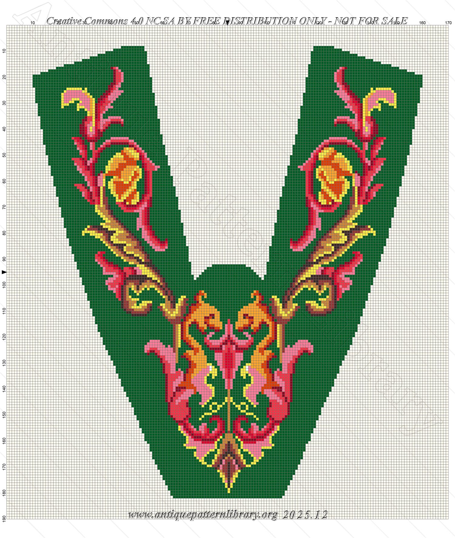 A-MH049 Slipper top in red and brown on green background