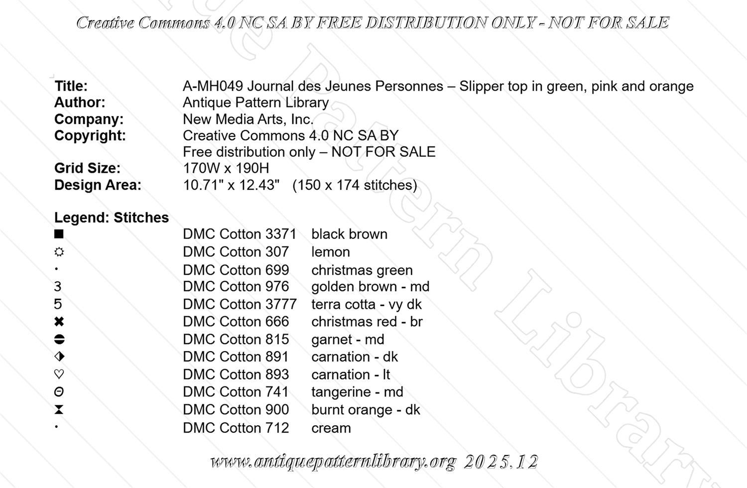 A-MH049 Slipper top in red and brown on green background