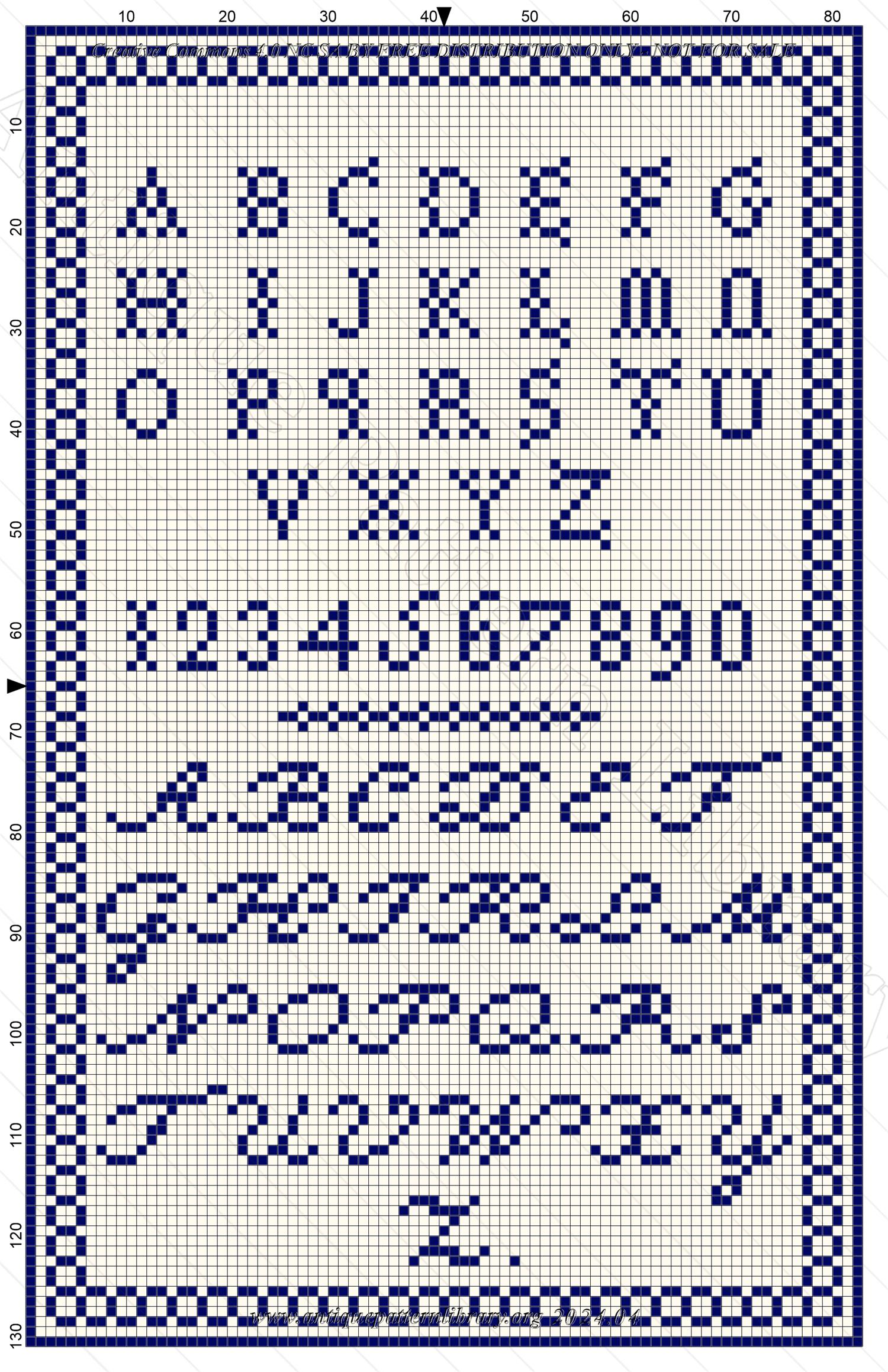 C-PR009 Alphabets Varis pour Broderie, Crochet, Tapisserie, etc.