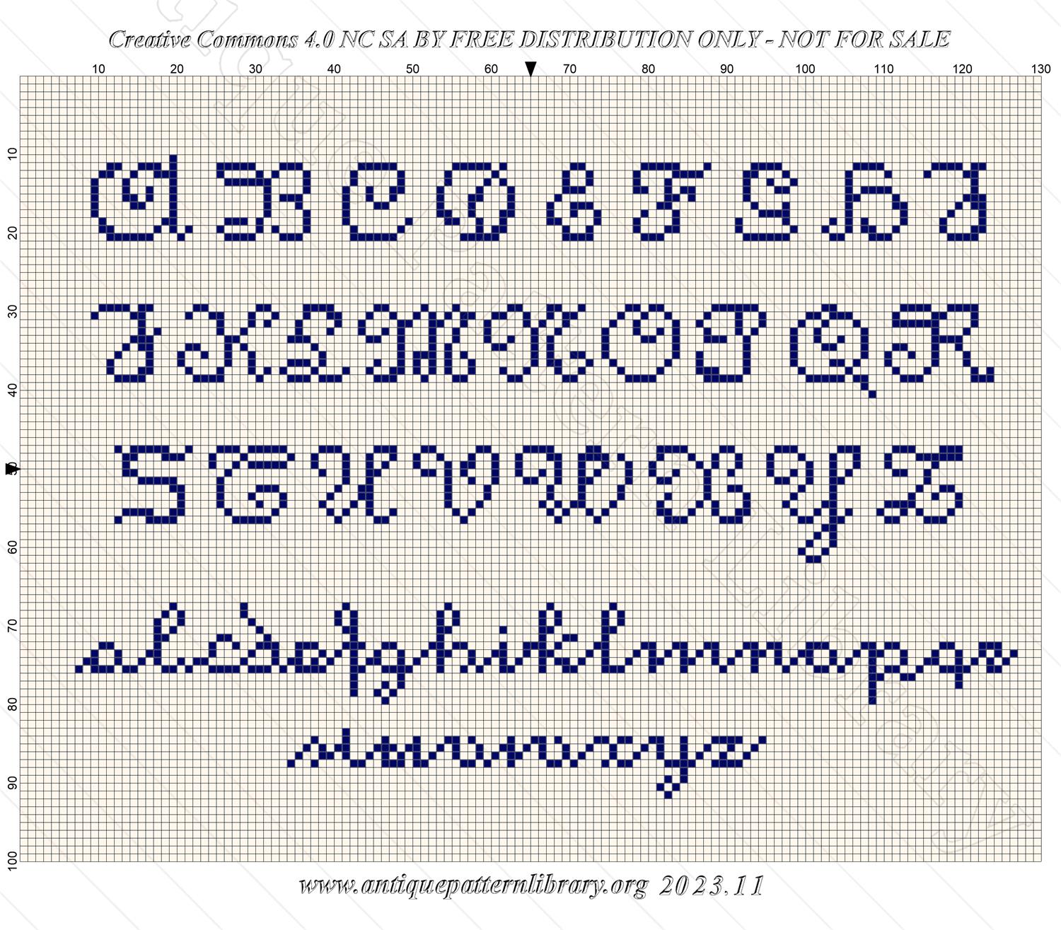 C-PR020 Five cross-stitch alphabets