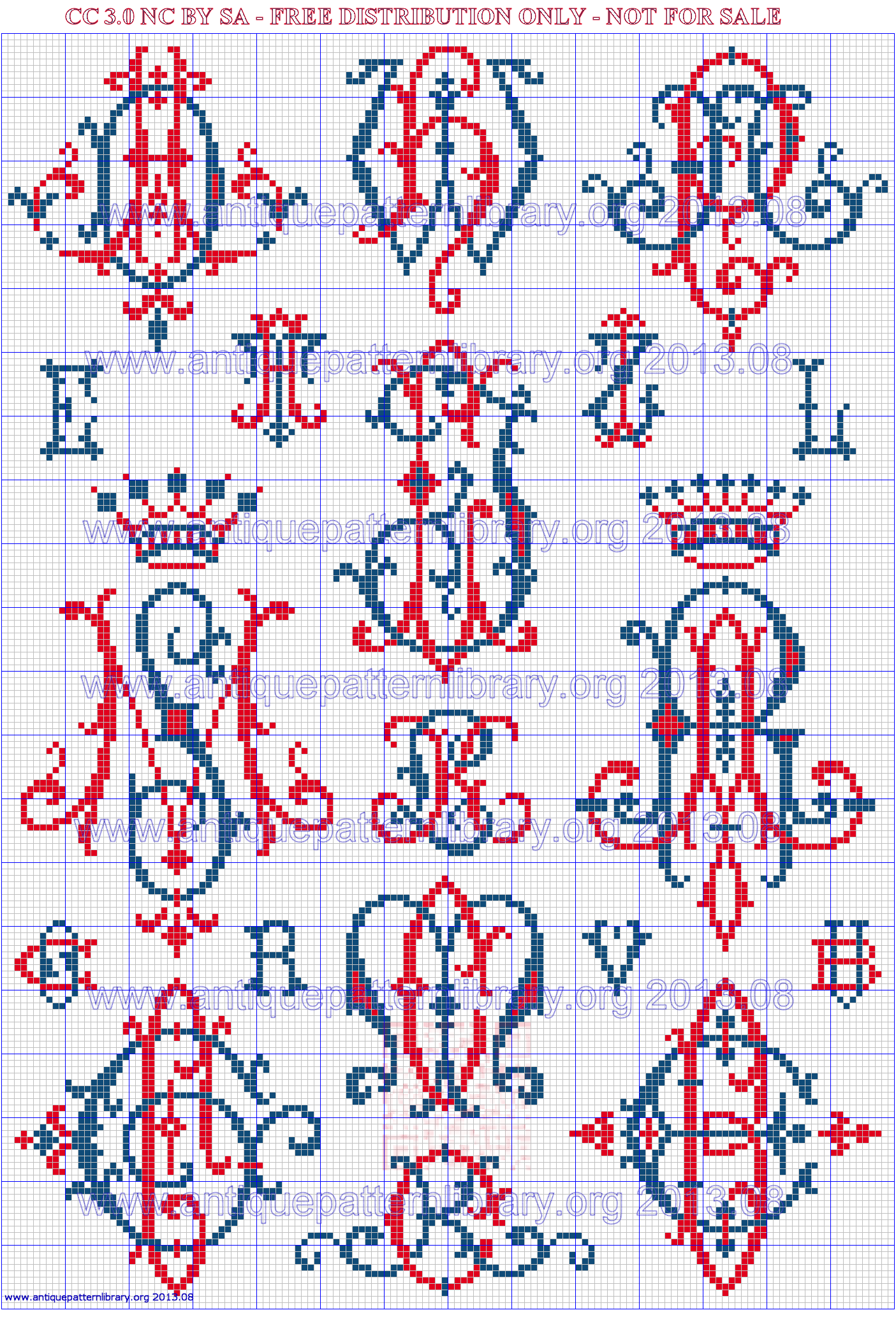 back cover, various monograms from previous pages