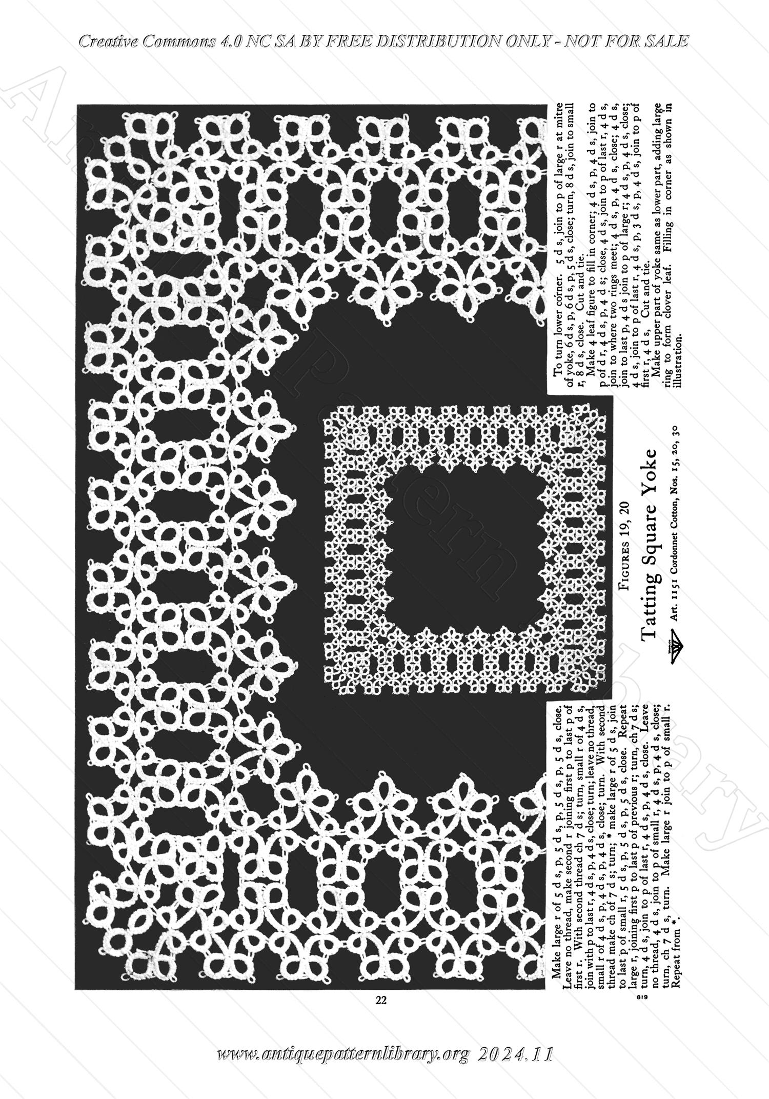 D-SW058 Yokes & Collars, Crochet and Tatting, Series No. 8