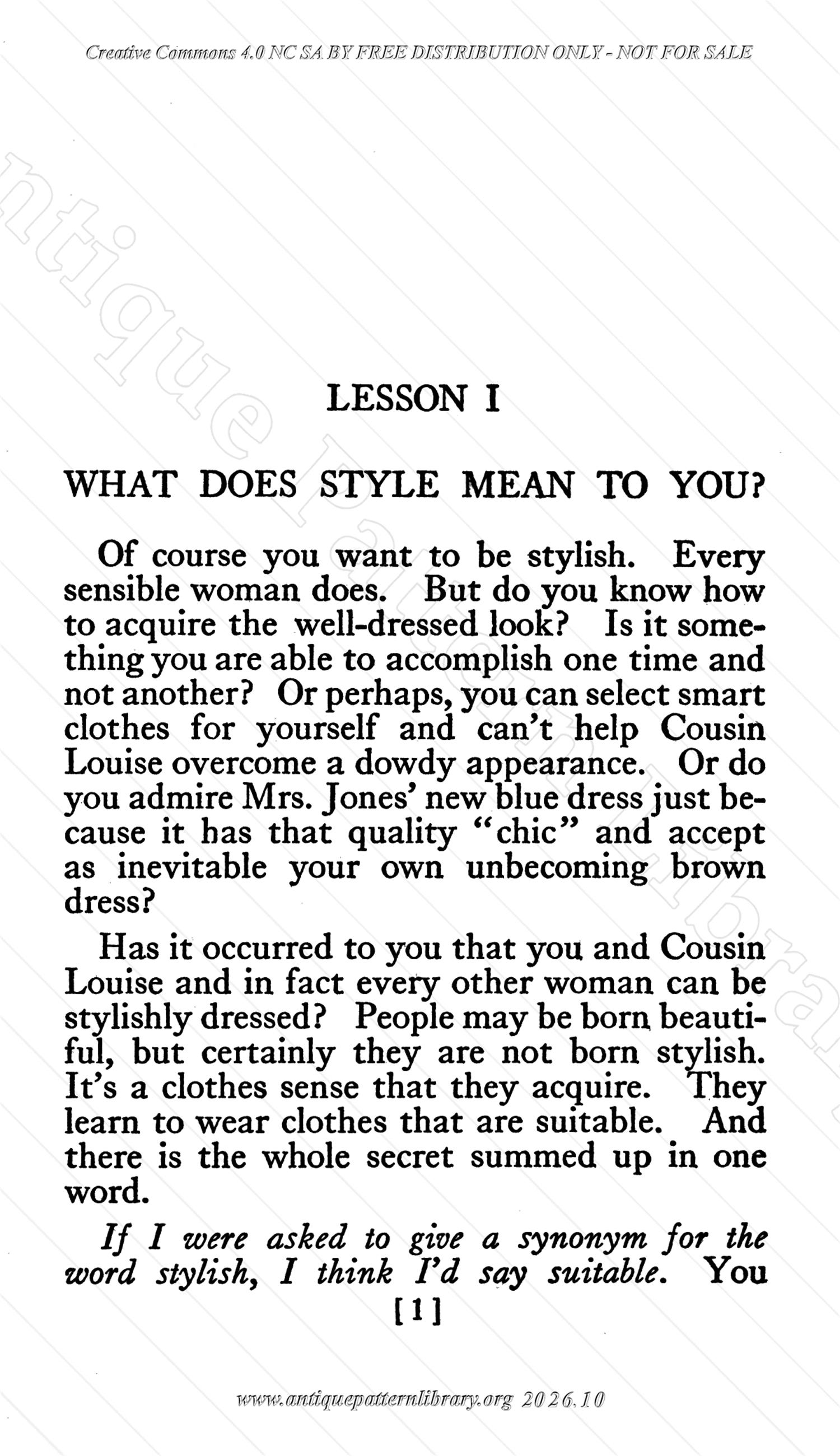 D-YS181 Lesson I: Introduction
