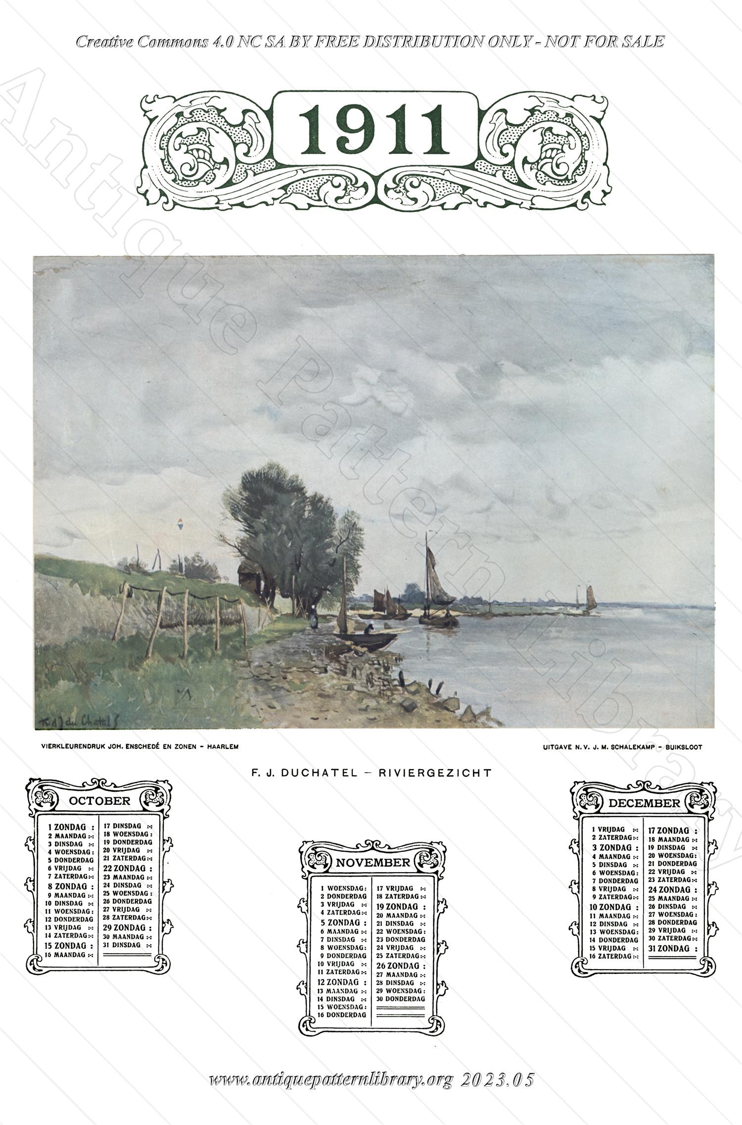 E-FW001 Calendar 1911