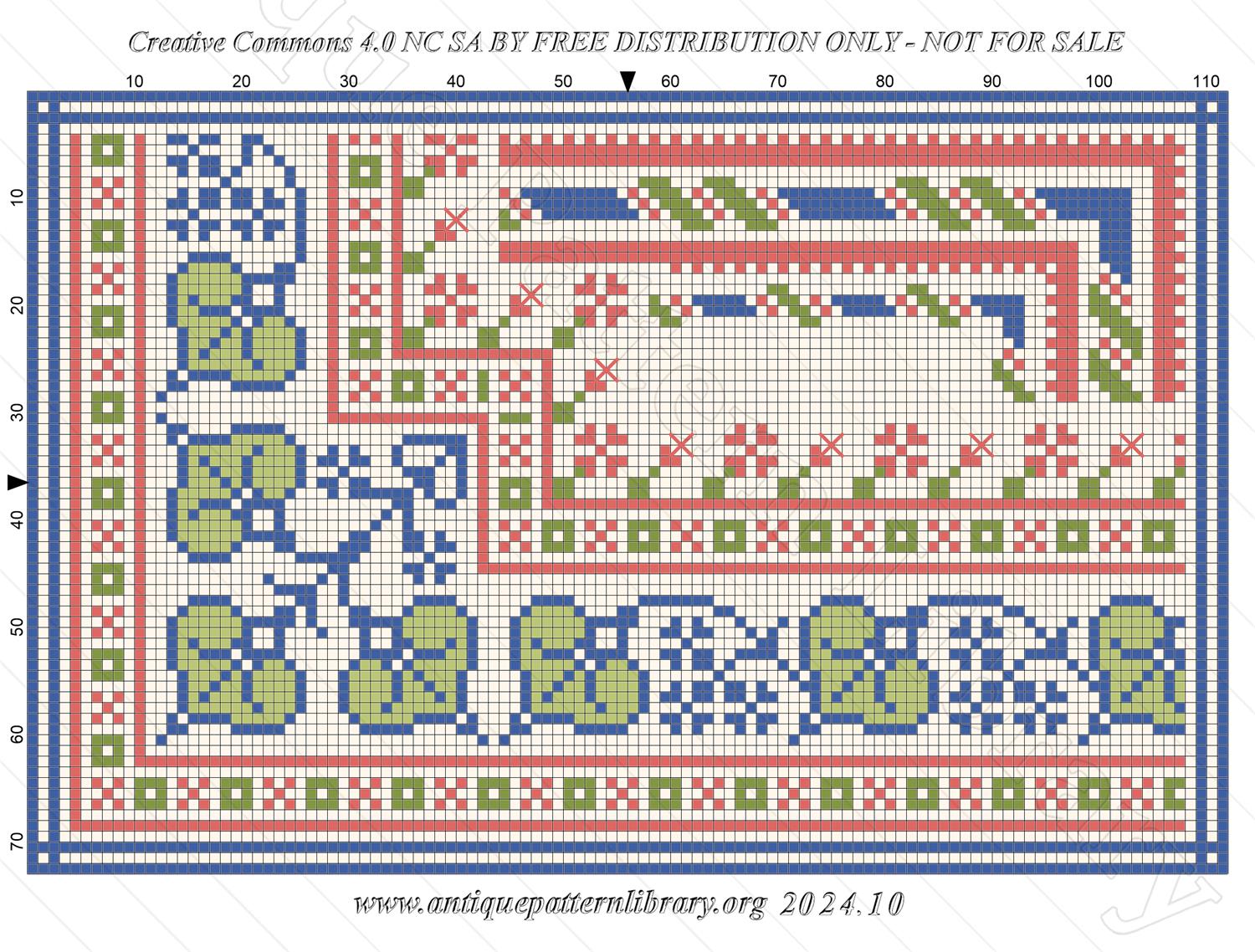 E-WM027 Patterns in green, red, and blue