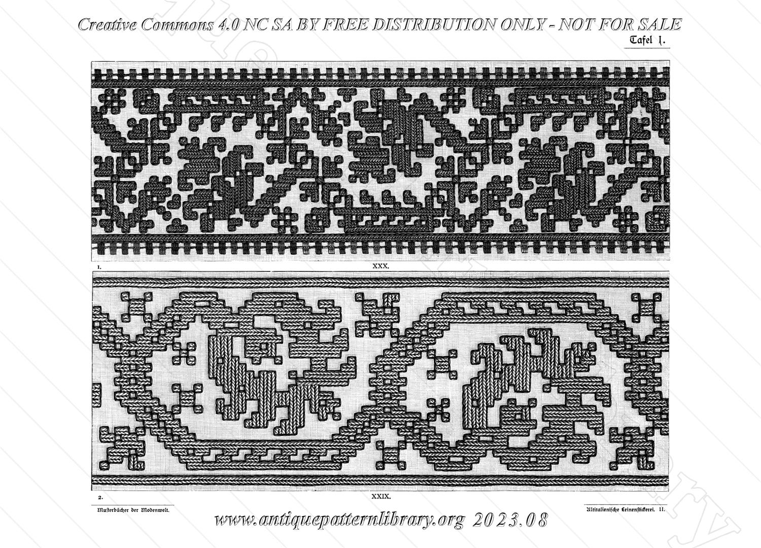 E-WM288 Muster Altitalienische Leinenstickerei 