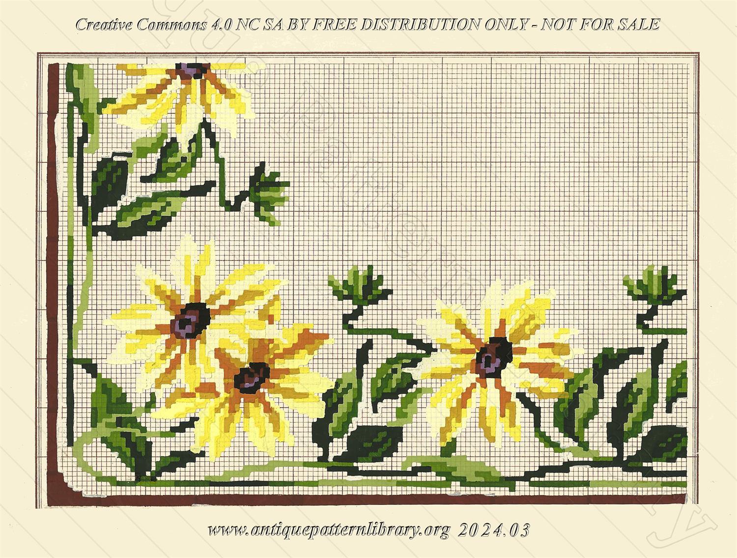 F-IS056 Corner design with yellow flowers