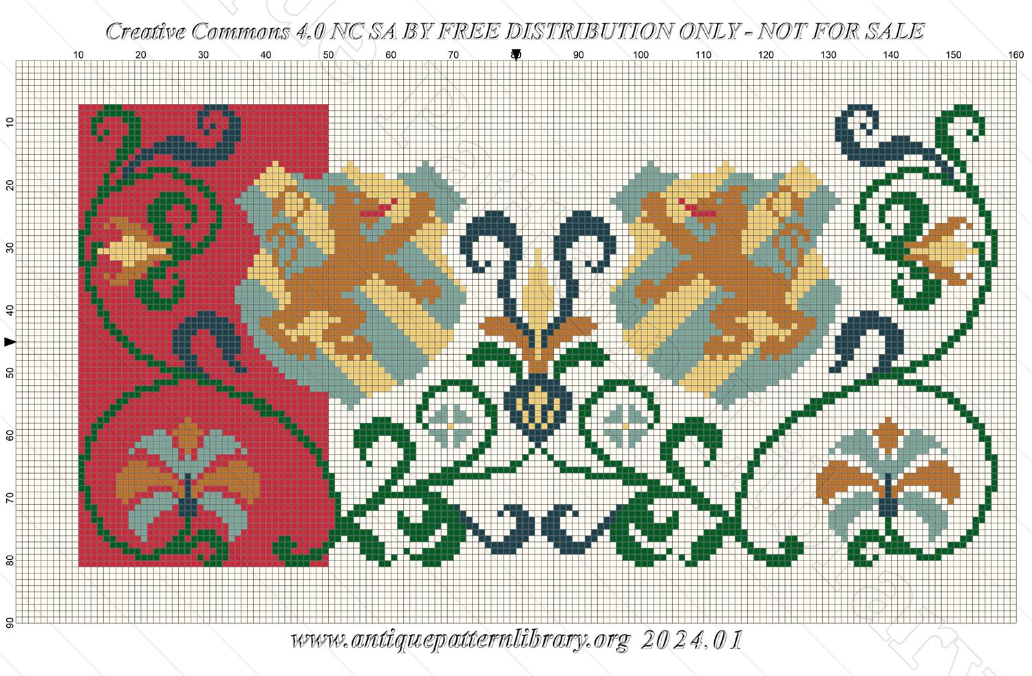 F-IS061 Wide border pattern with heraldic shield
