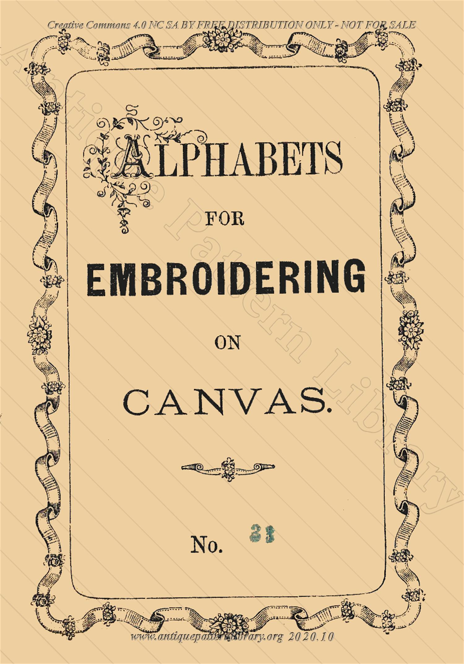 F-IS097 Alphabets for Embroidering on Canvas