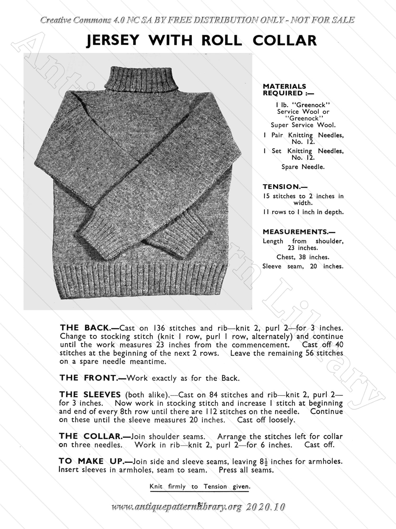 F-WM176 Knitted Comforts for Sailors, Soldiers and Airmen 