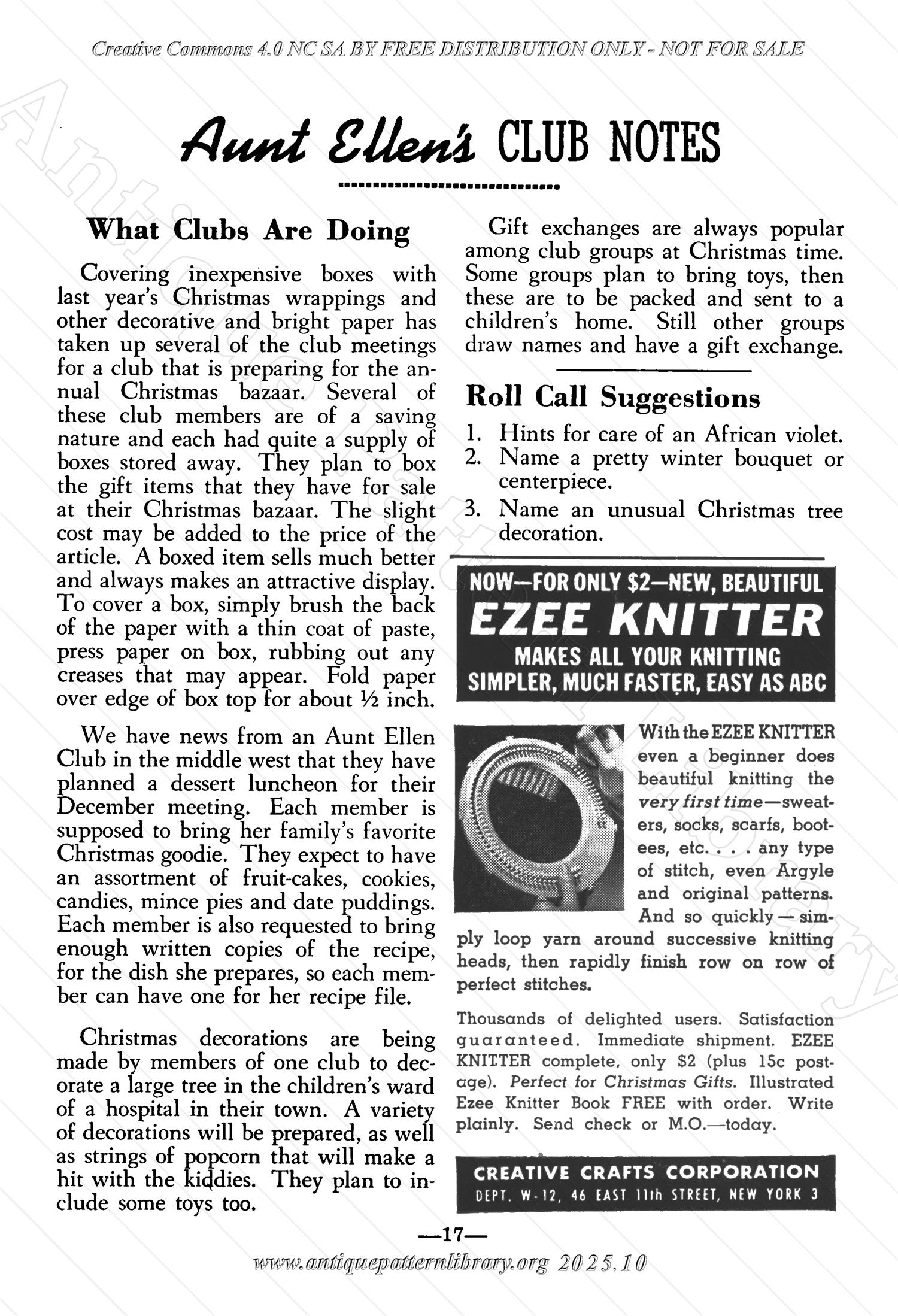 I-WB153 The Workbasket Volume 15 December 1949  No. 3