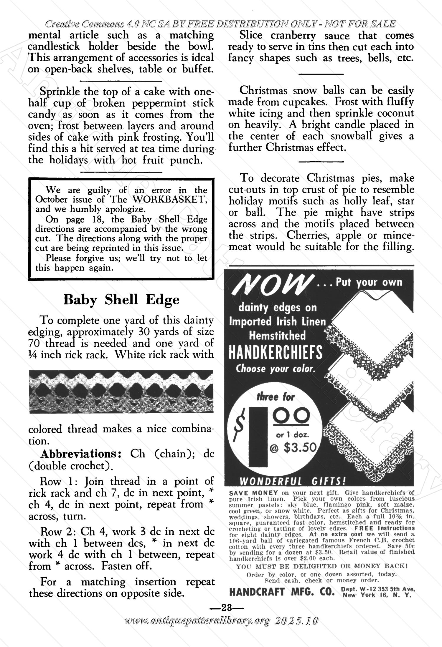 I-WB153 The Workbasket Volume 15 December 1949  No. 3