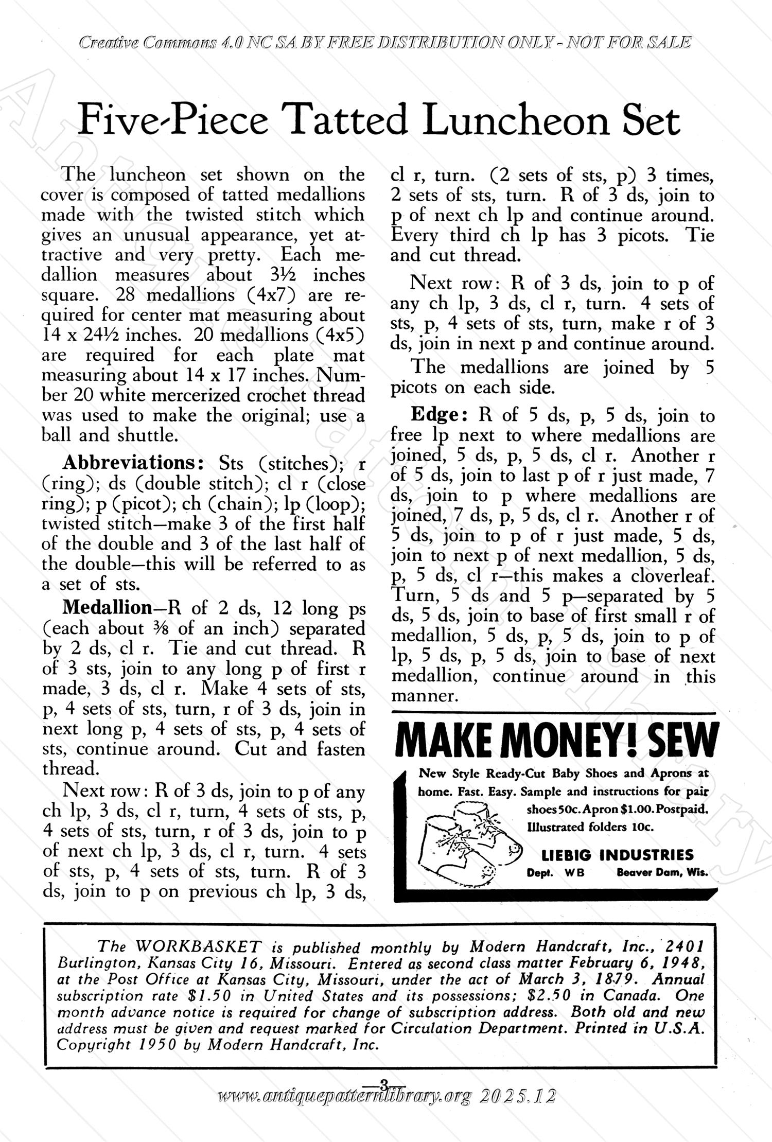 I-WB158 The Workbasket Volume 15 May 1950 No. 8