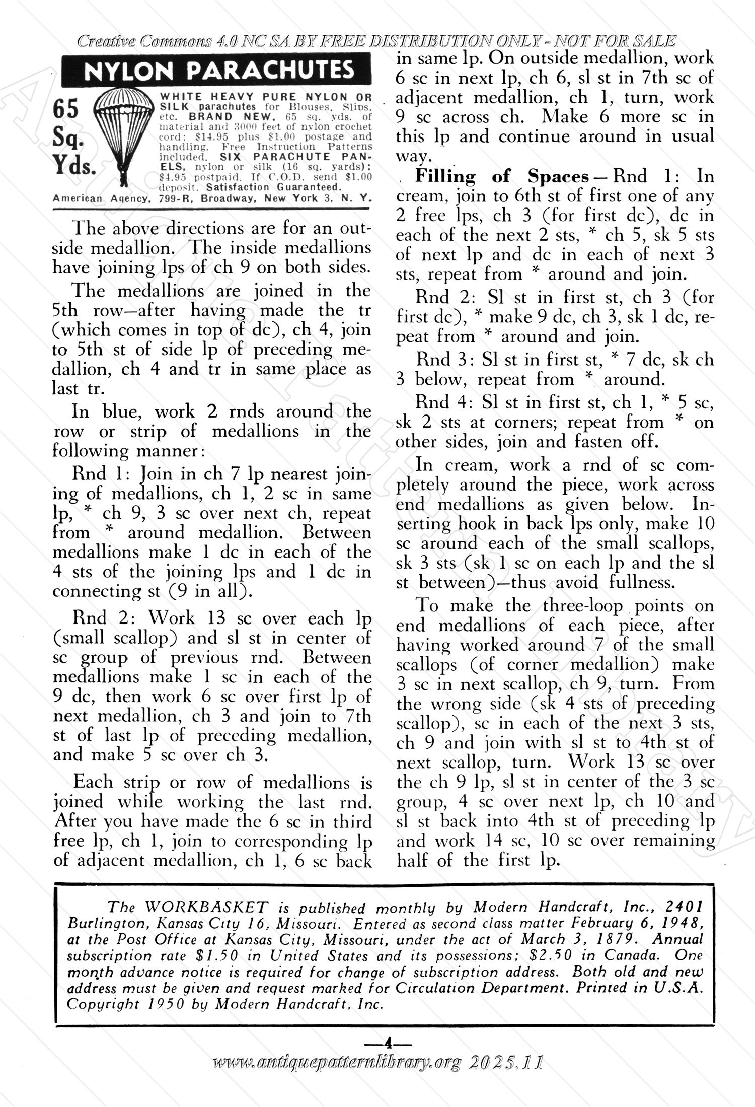 I-WB15B The Workbasket Volume 15 August 1950 No. 11