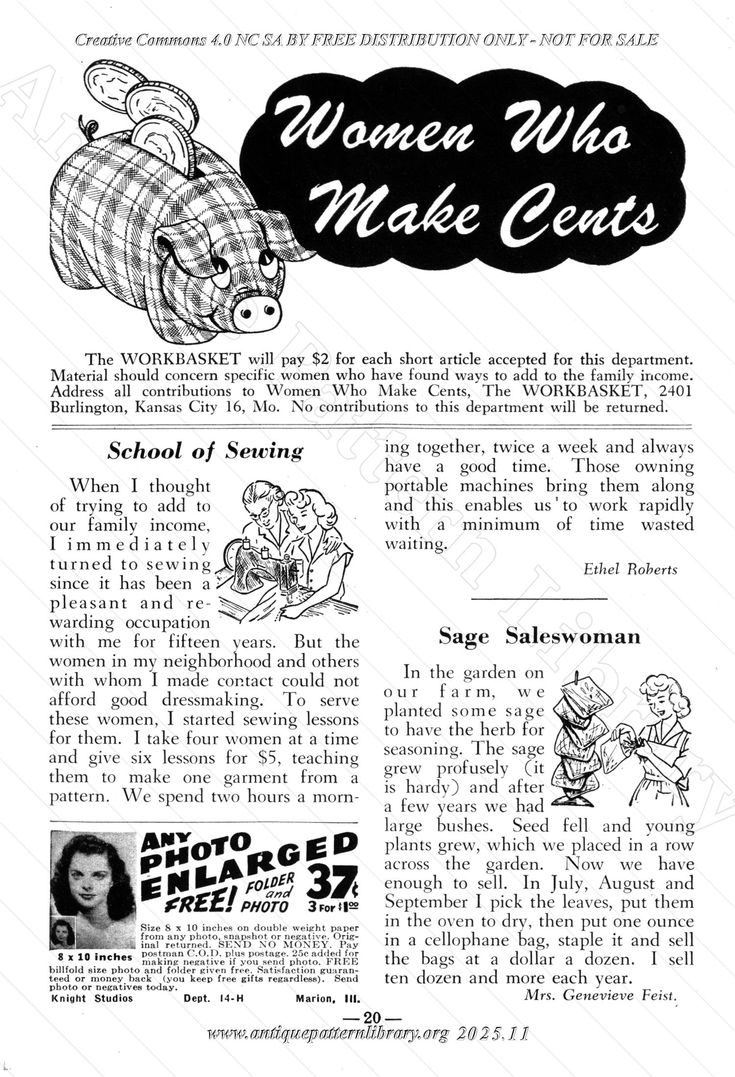 I-WB15B The Workbasket Volume 15 August 1950 No. 11