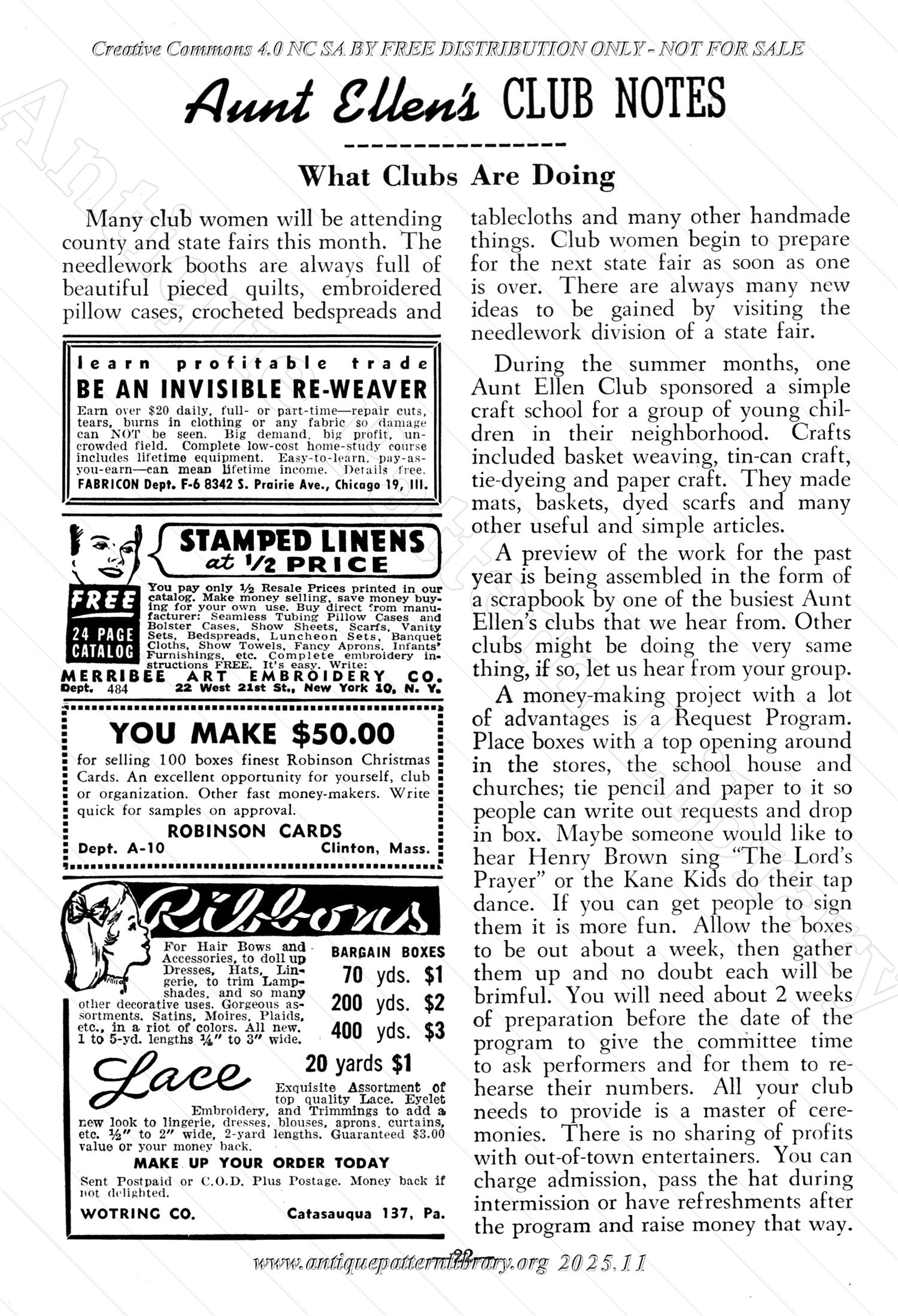 I-WB15B The Workbasket Volume 15 August 1950 No. 11