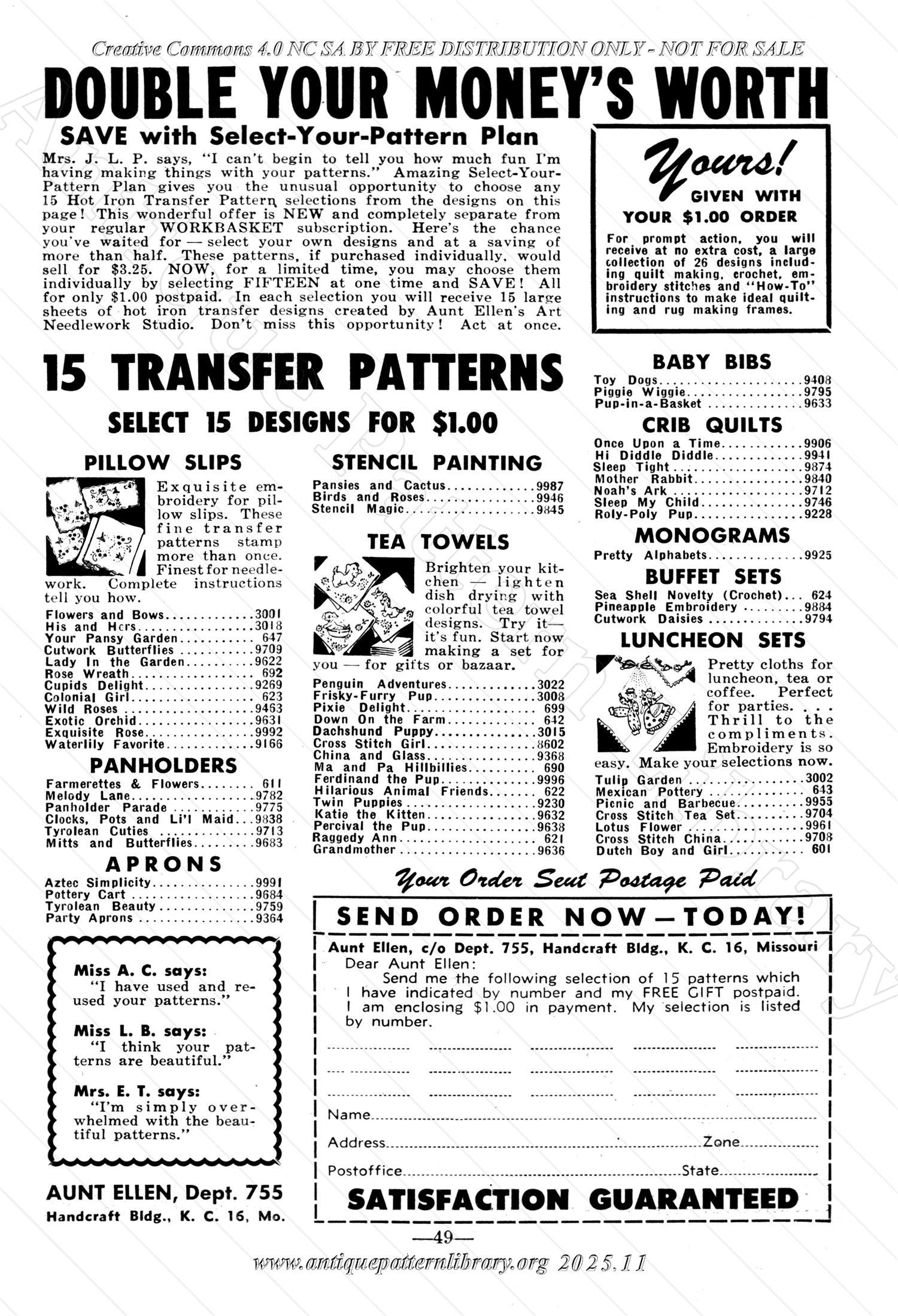 I-WB15B The Workbasket Volume 15 August 1950 No. 11