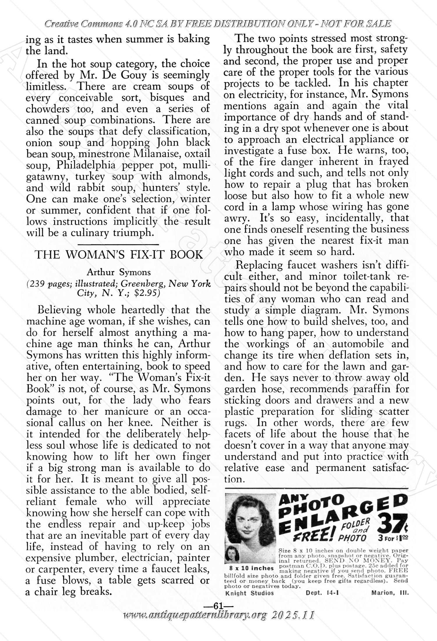 I-WB15C The Workbasket Volume 15 September 1950 No. 12