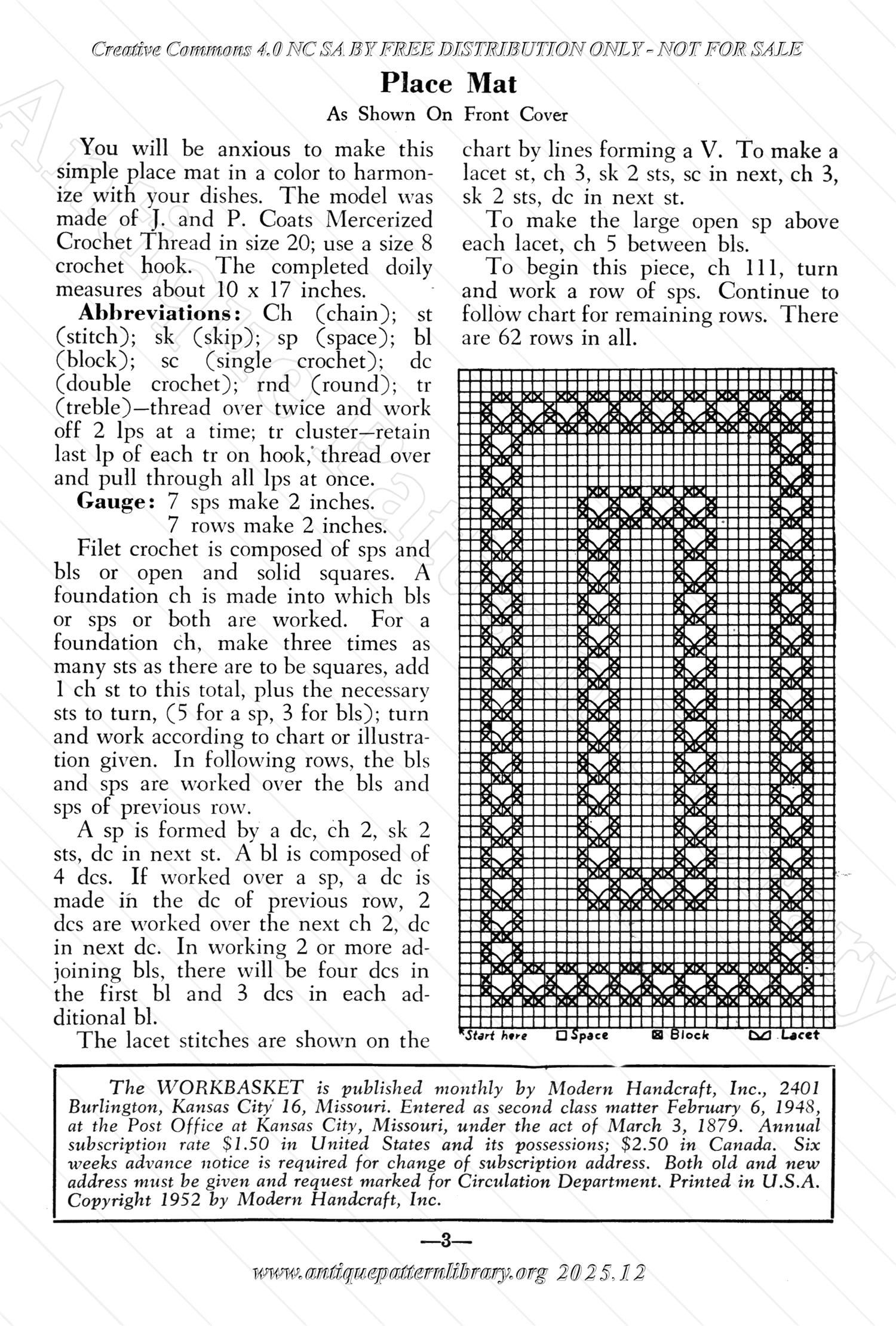 I-WB174 The Workbasket Volume 17 January 1952 No. 4