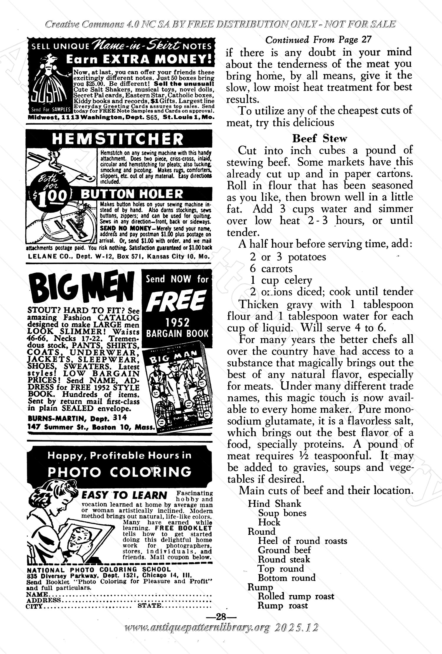 I-WB174 The Workbasket Volume 17 January 1952 No. 4