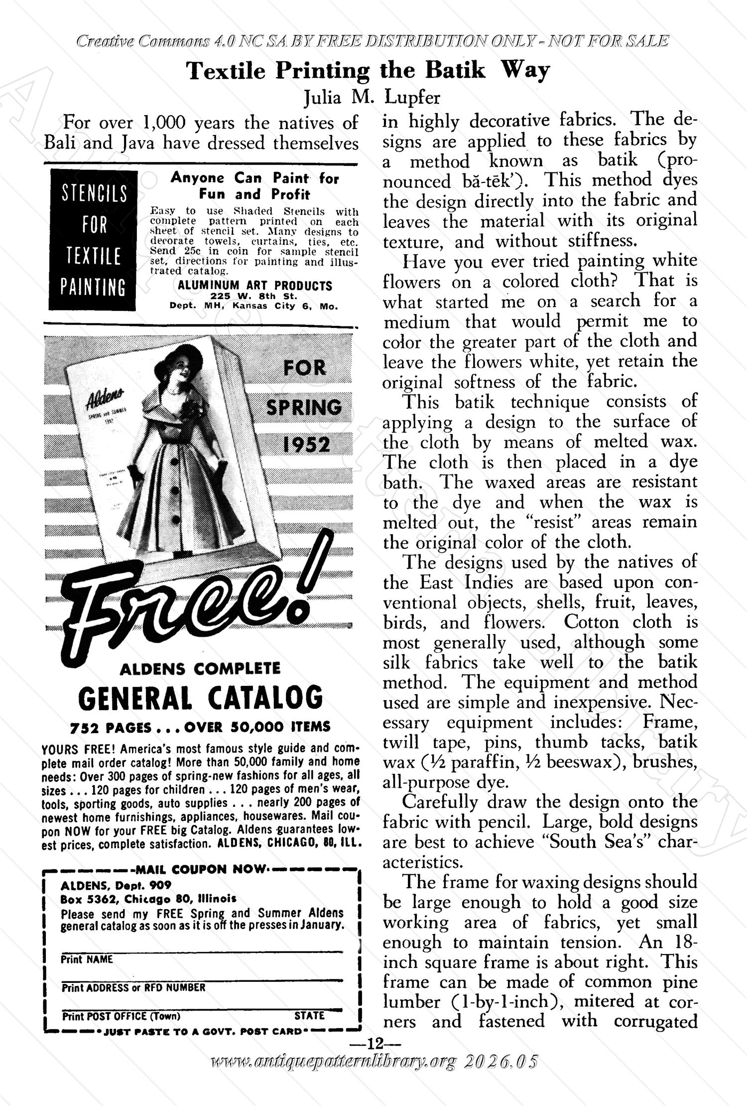 I-WB175 The Workbasket Volume 17 February 1952 No. 5