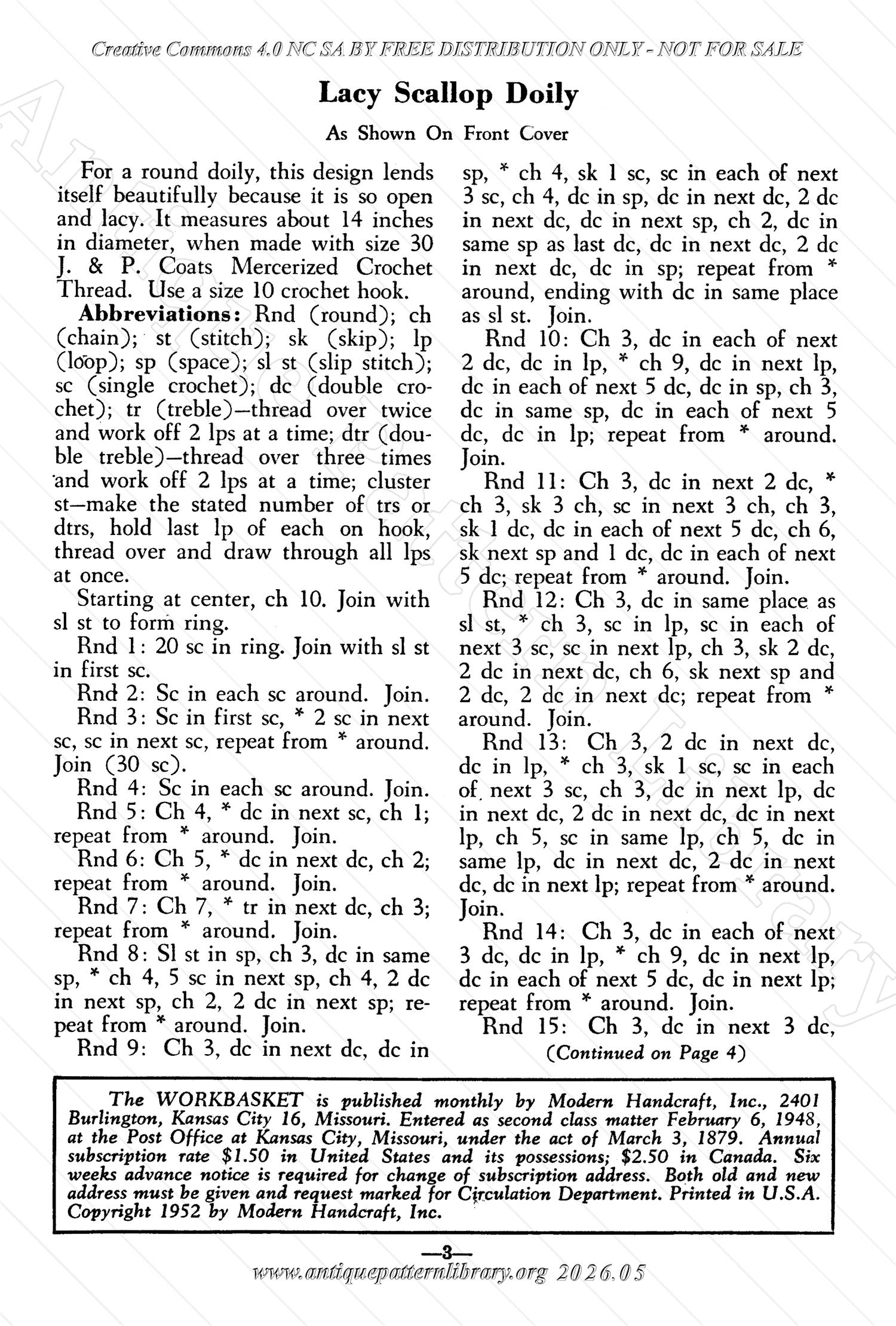 I-WB179 The Workbasket Volume 17 June 1952 No. 9
