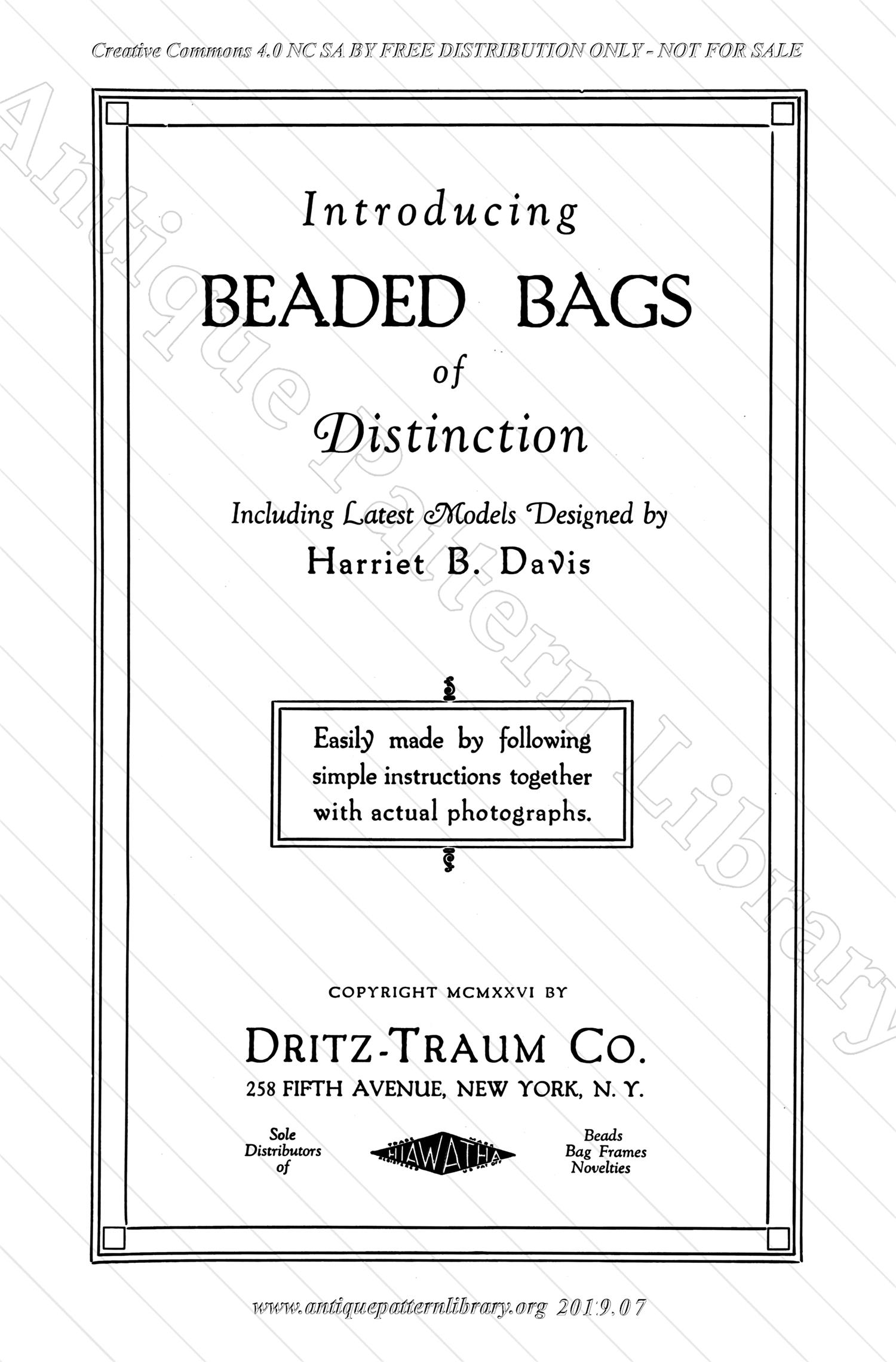 J-WS001 The Hiawatha Book of Beaded Bags, 9th Edition