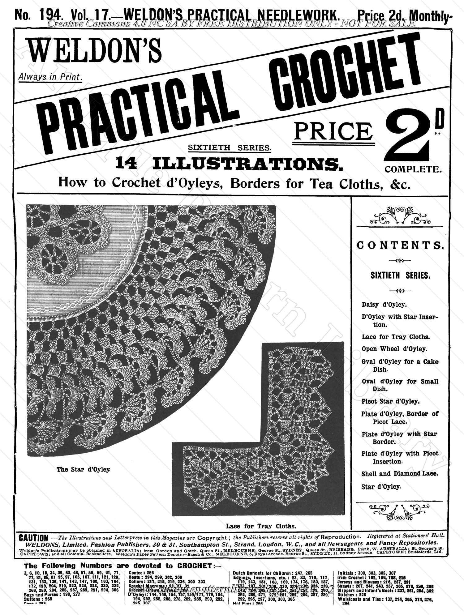 K-WK013 Weldon's Practical Crochet, Sixtieth Series