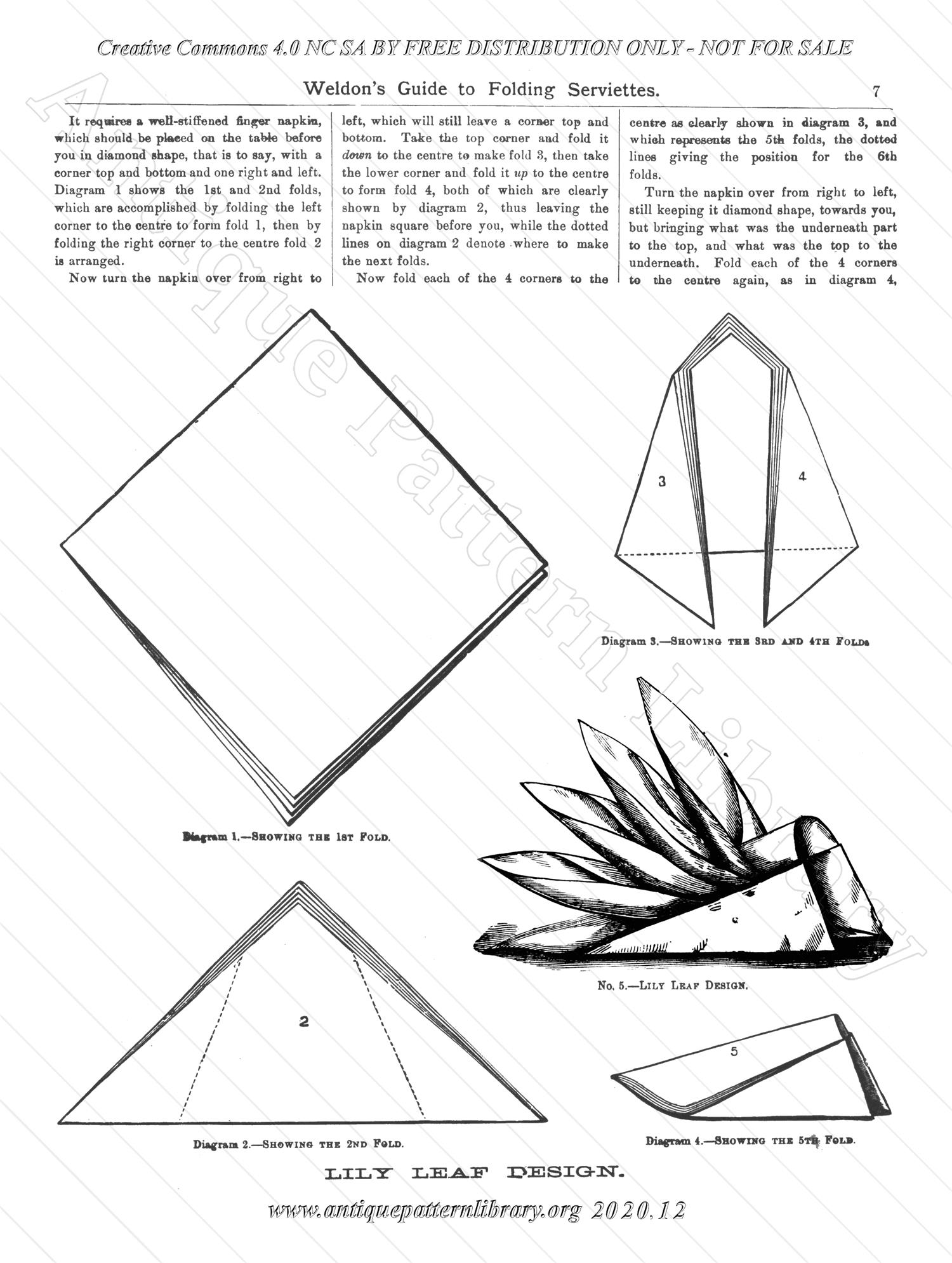 K-WK014 Weldon's Guide to Folding Serviettes