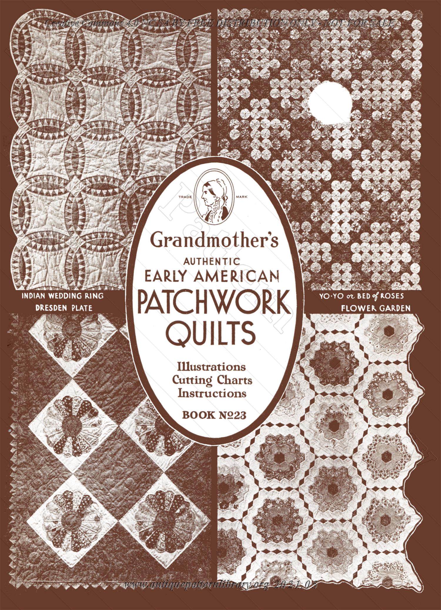 L-HW002 Grandmother's Authentic Early American Patchwork Quilts Book No. 23