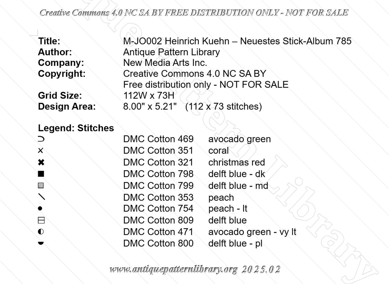 M-JO002 Neuestes Stick-Album 785