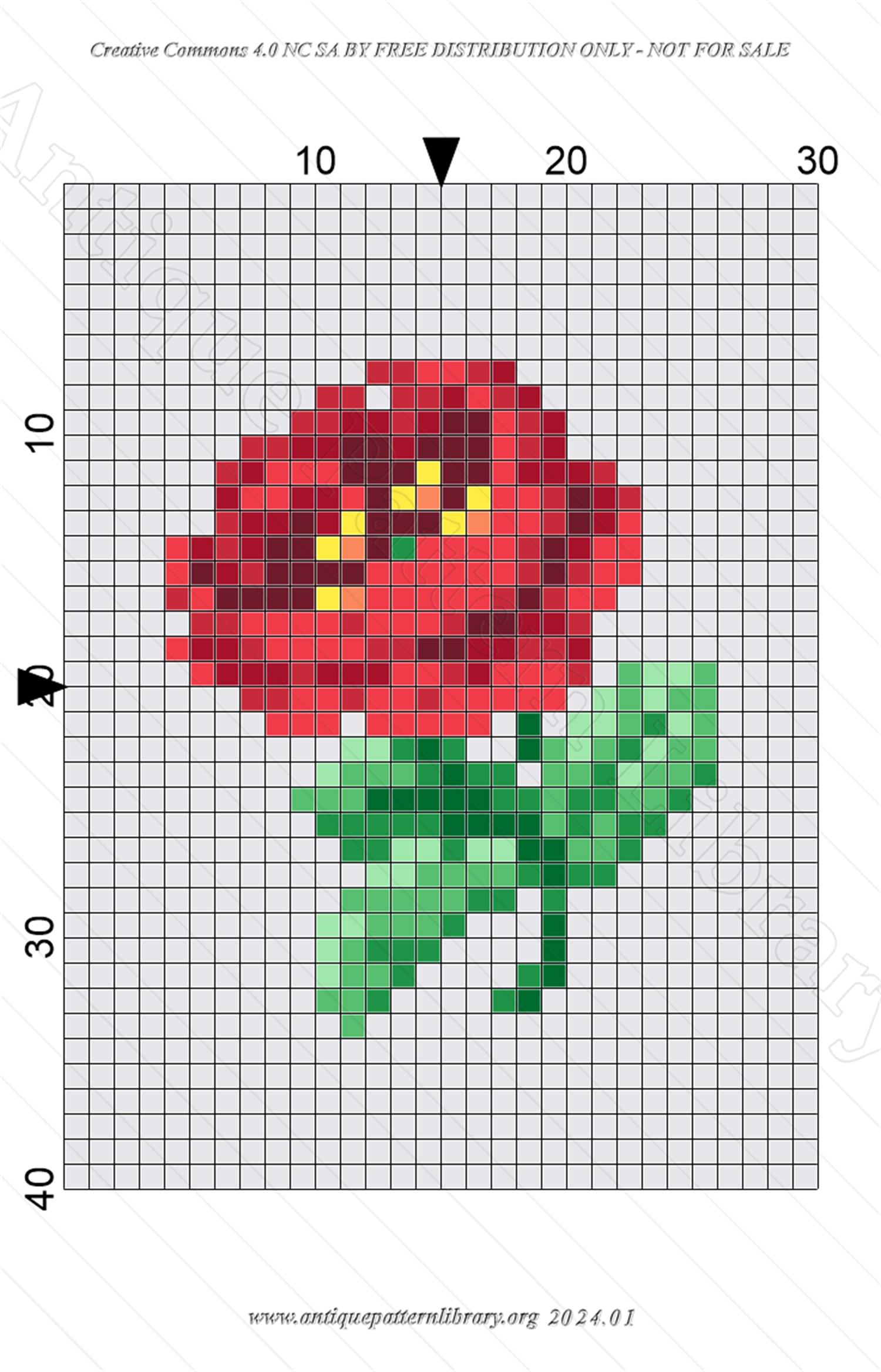 M-TH006 Single red flower