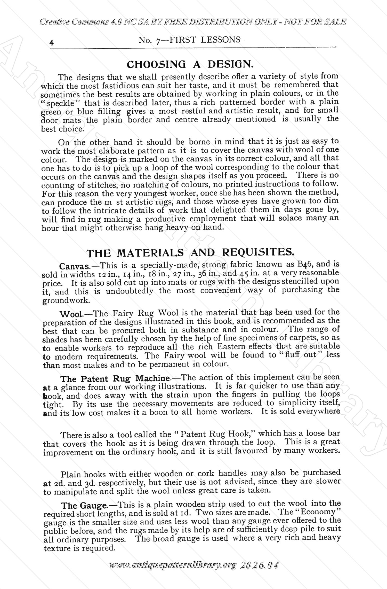 P-NK005 First Lessons in Rug Making