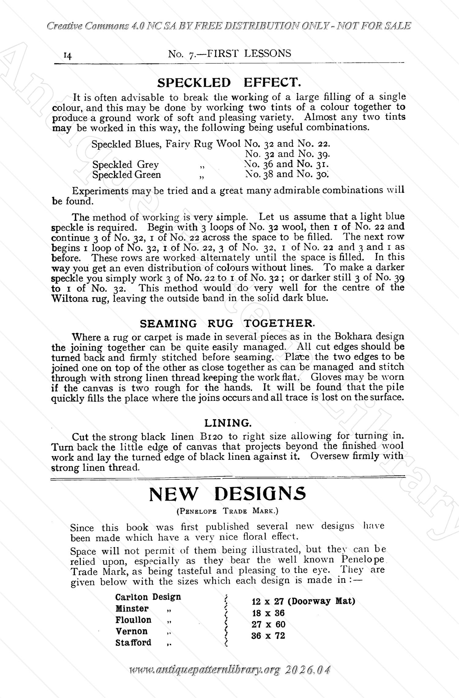 P-NK005 First Lessons in Rug Making