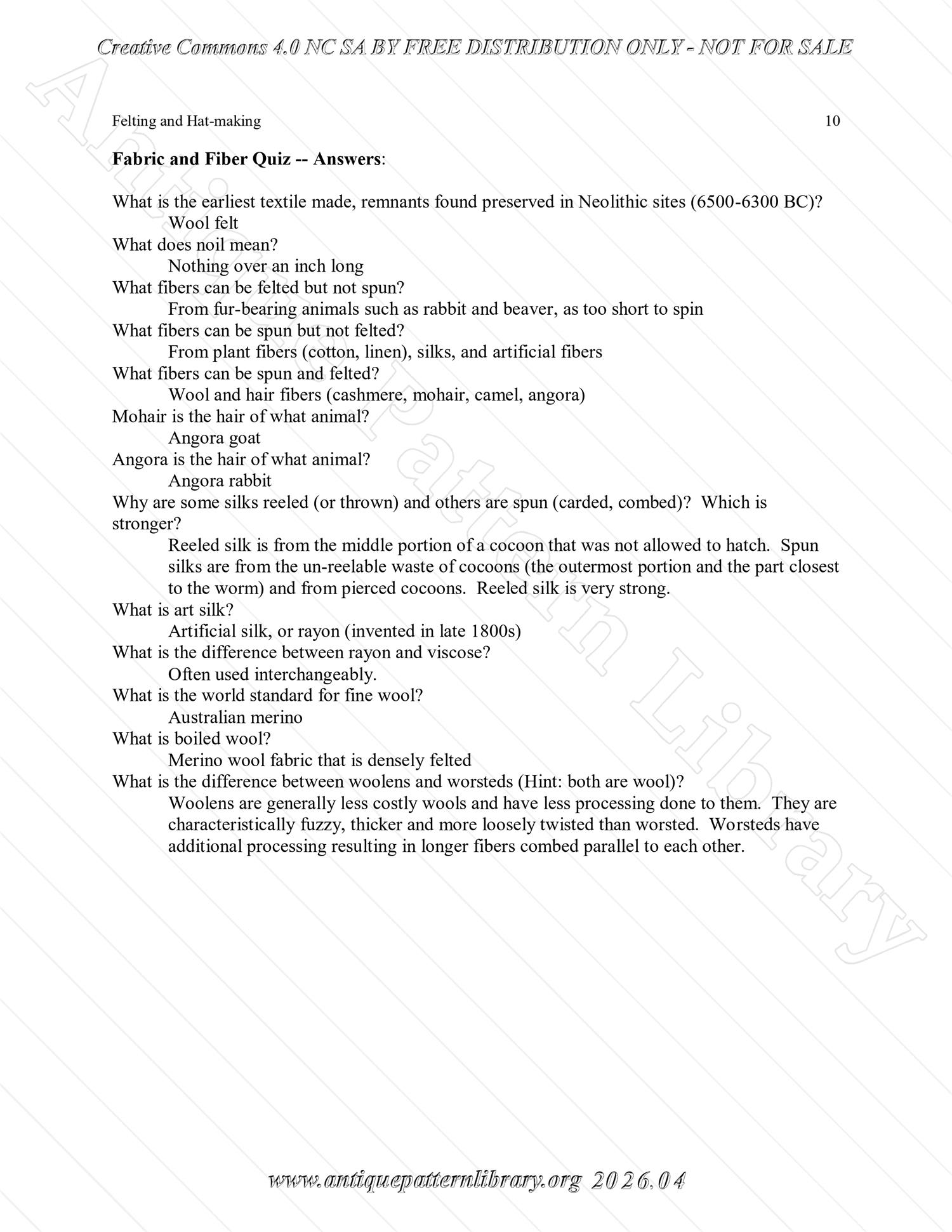 Q-HW001 Interpreting Felting and Hat-Making at Lincoln's New Salem State Historic Site (1830s)