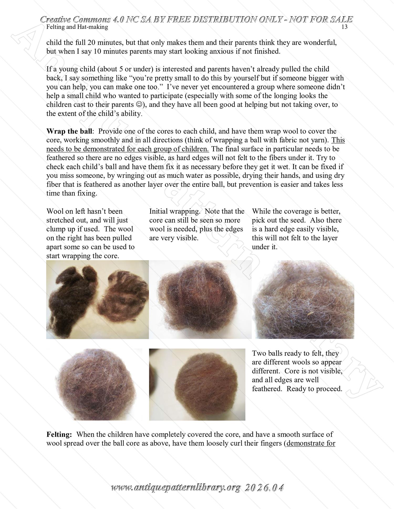 Q-HW001 Interpreting Felting and Hat-Making at Lincoln's New Salem State Historic Site (1830s)