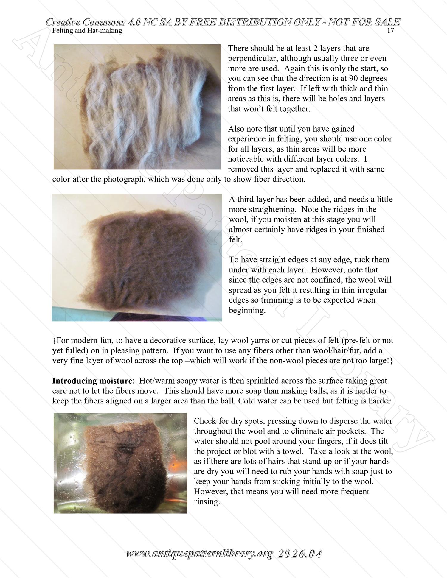 Q-HW001 Interpreting Felting and Hat-Making at Lincoln's New Salem State Historic Site (1830s)