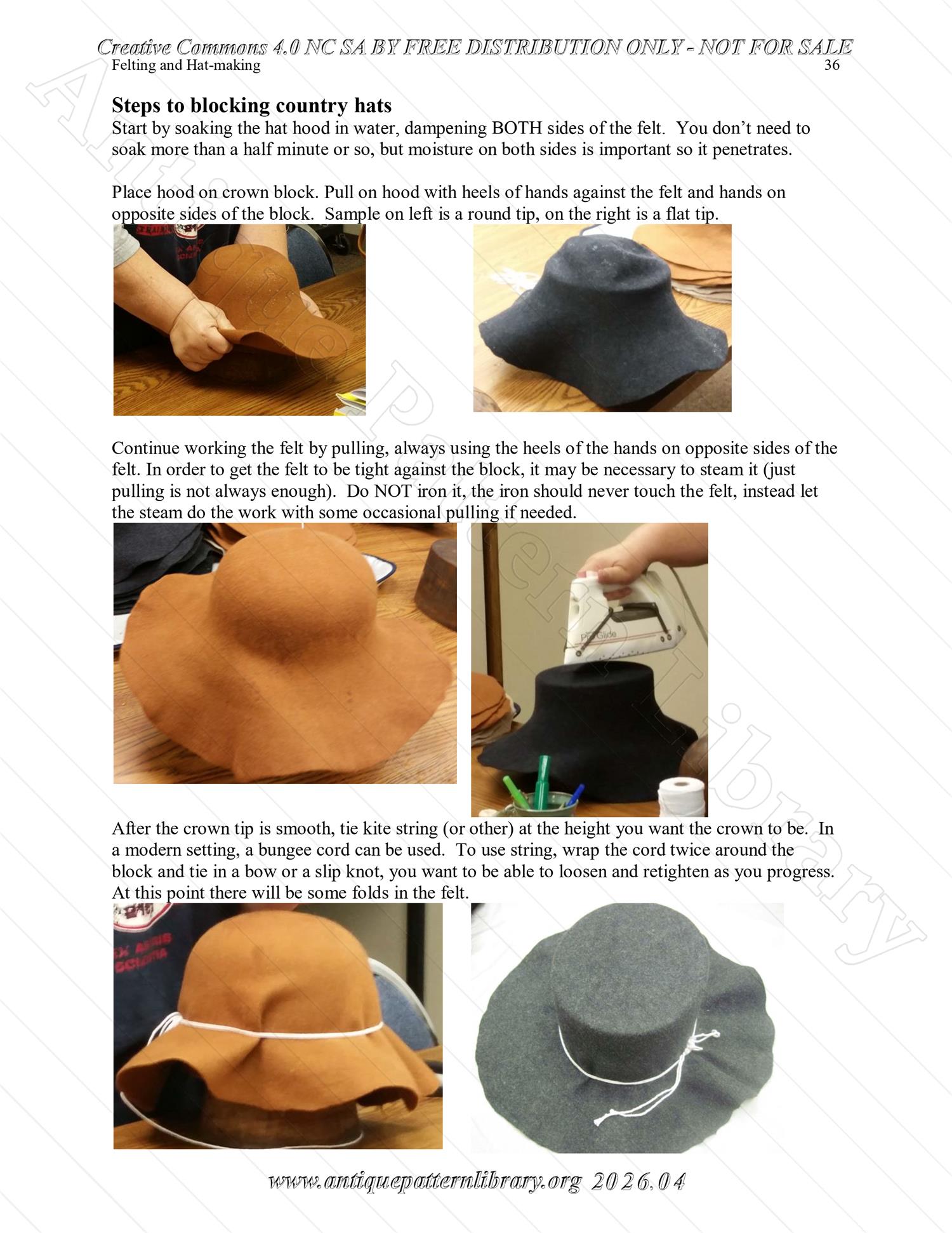 Q-HW001 Interpreting Felting and Hat-Making at Lincoln's New Salem State Historic Site (1830s)